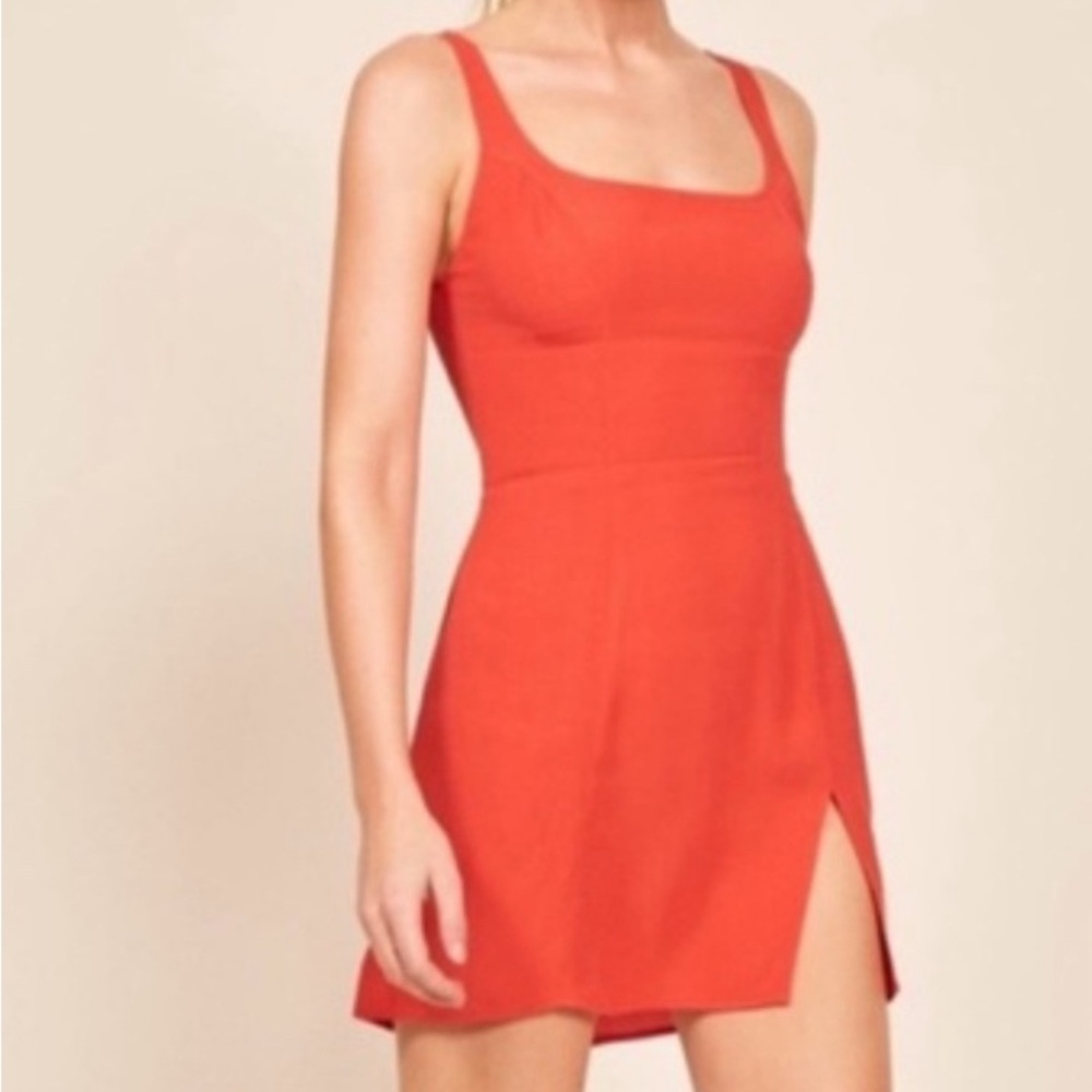 Reformation Bright Orange Mini Dress